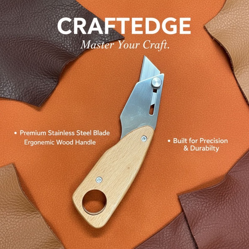 Leatherwork Ideas - Трапециевидный нож из нержавеющей стали для