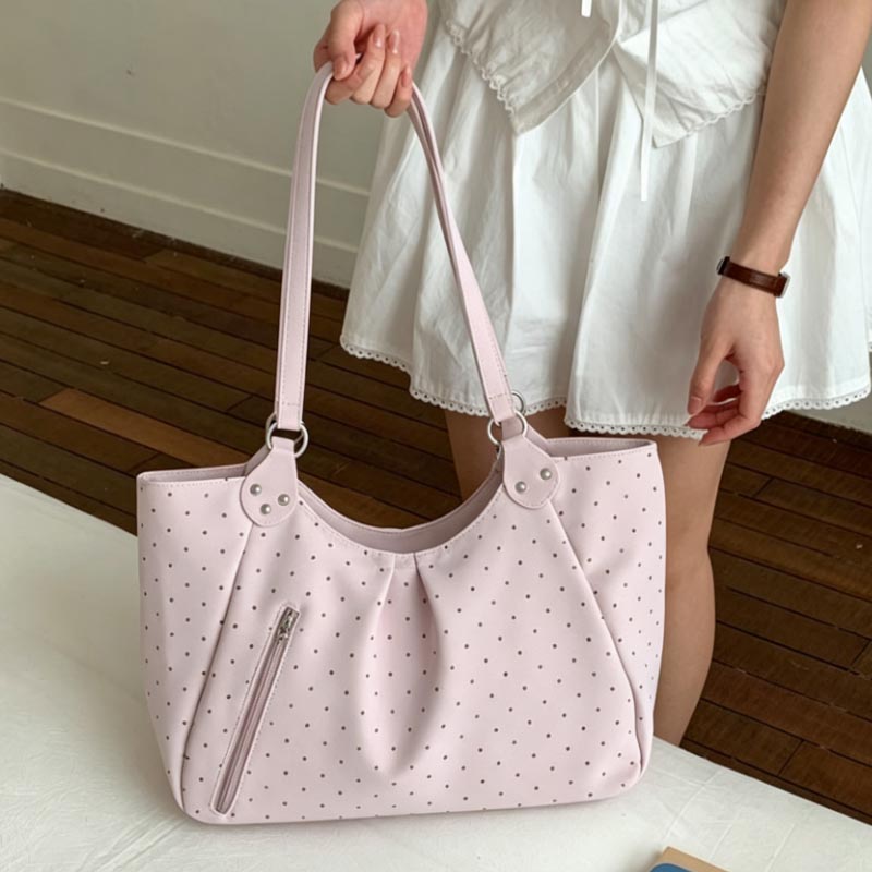 Корейская сумка-тоут в горошек – обзор и цена Leather Work Duffle