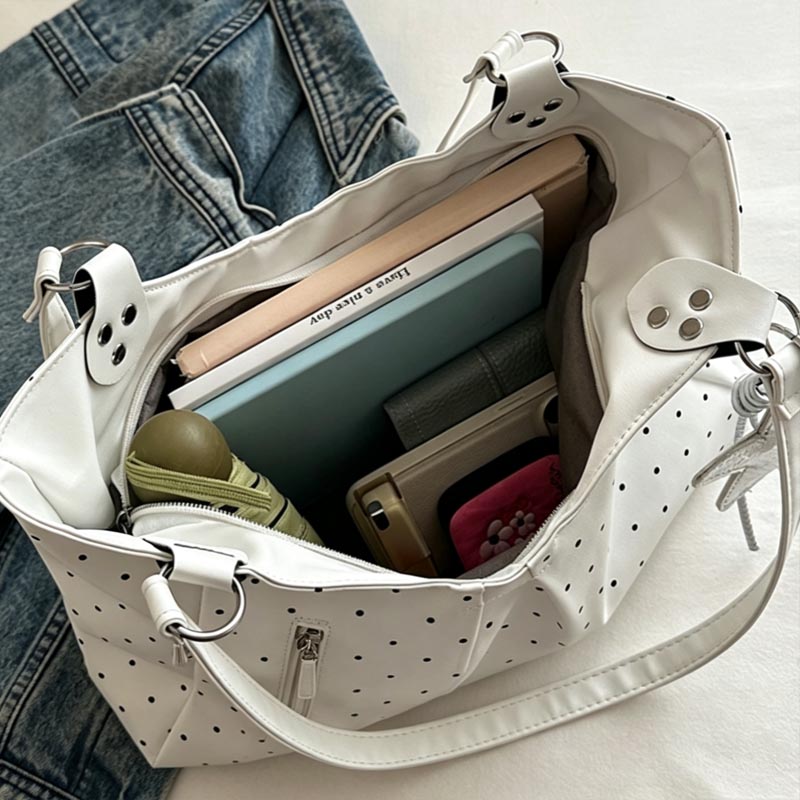 Корейская сумка-тоут в горошек – обзор и цена Leather Work Duffle