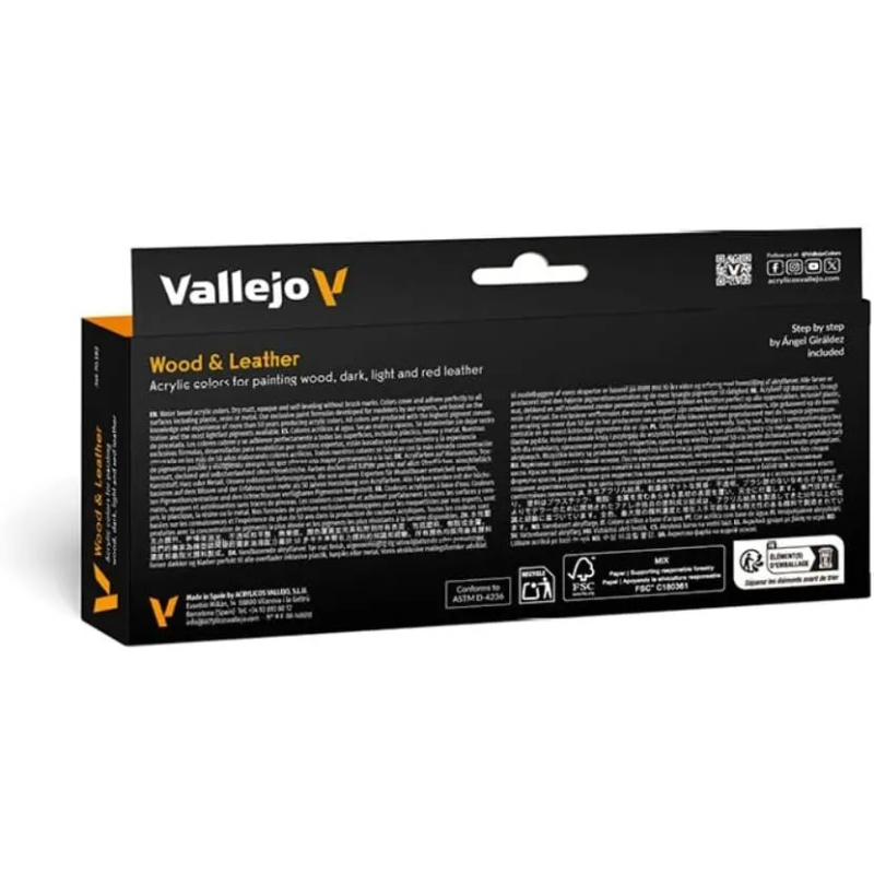 Набор красок Vallejo AV 70182  – обзор и цена Leather Dye Finish