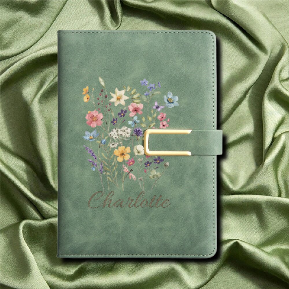 Блокнот A5 с цветочным моногра – обзор и цена Leatherwork Journal
